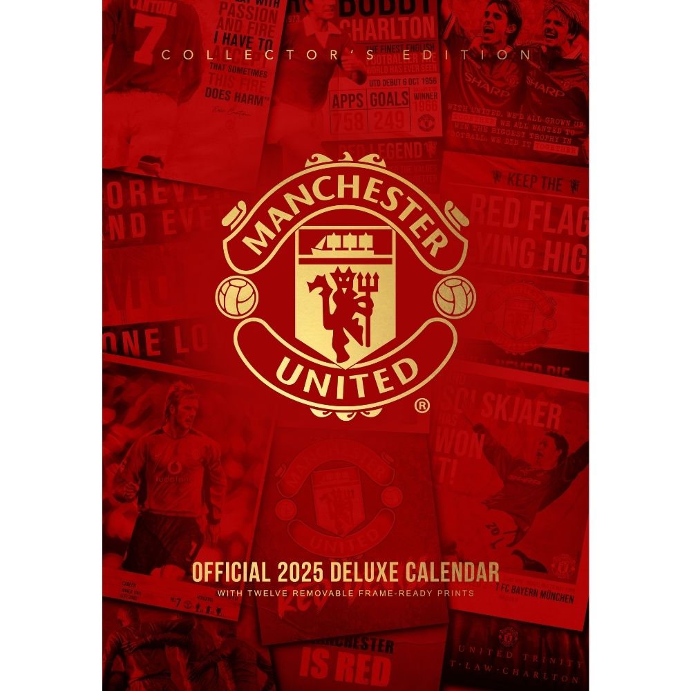 MANCHESTER UNITED FC 2025 A3 DELUXE CALENDAR Danilo Promotions