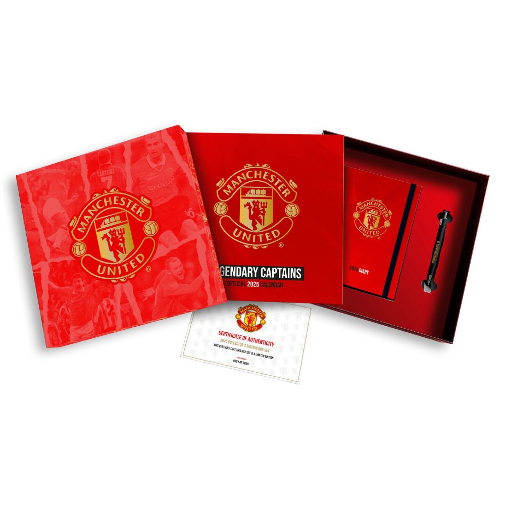 MANCHESTER UNITED FC 2025 CALENDAR & DIARY MUSICAL GIFT BOX SET