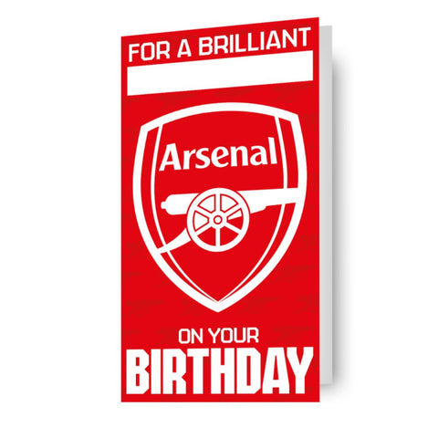 Arsenal FC Personalise Relation Birthday Card With Included Sticker Sheet