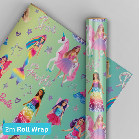 Barbie 2m Roll Birthday Wrapping Paper