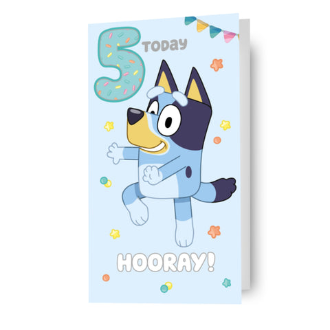 Bluey '5 Today' 5th Birthday Card