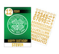 Celtic FC Personalise Name & Age Birthday Card with Included Sticker Sheet