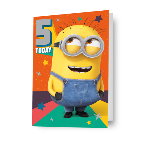 Despicable Me Minions Age 5 Birthday Card