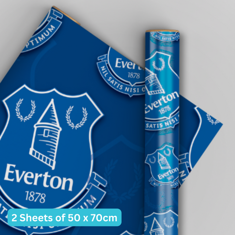 Everton FC 2 Sheets & 2 Tags Wrapping Paper