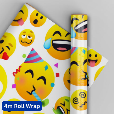 Joy Pixels Emoji 4m Roll Birthday Wrapping Paper