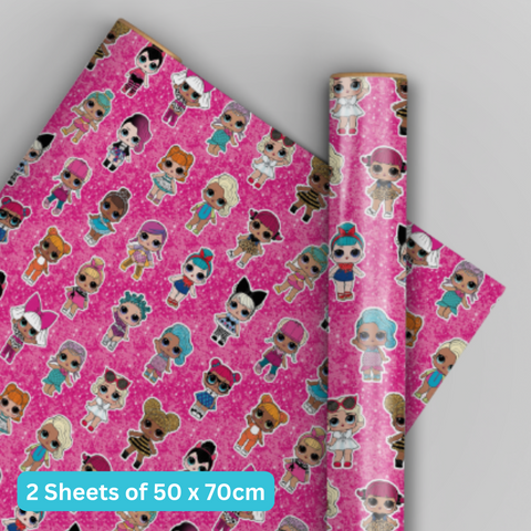 LOL Surprise 2 Sheets & 2 Tags Wrapping Paper