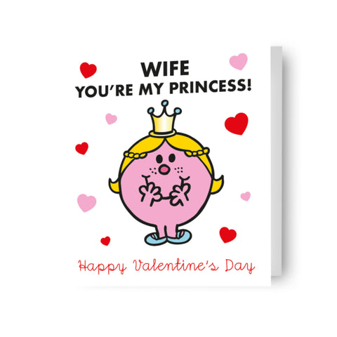 Mr Men and Little Miss 'Wife You're My Princess' Valentine's Day Card