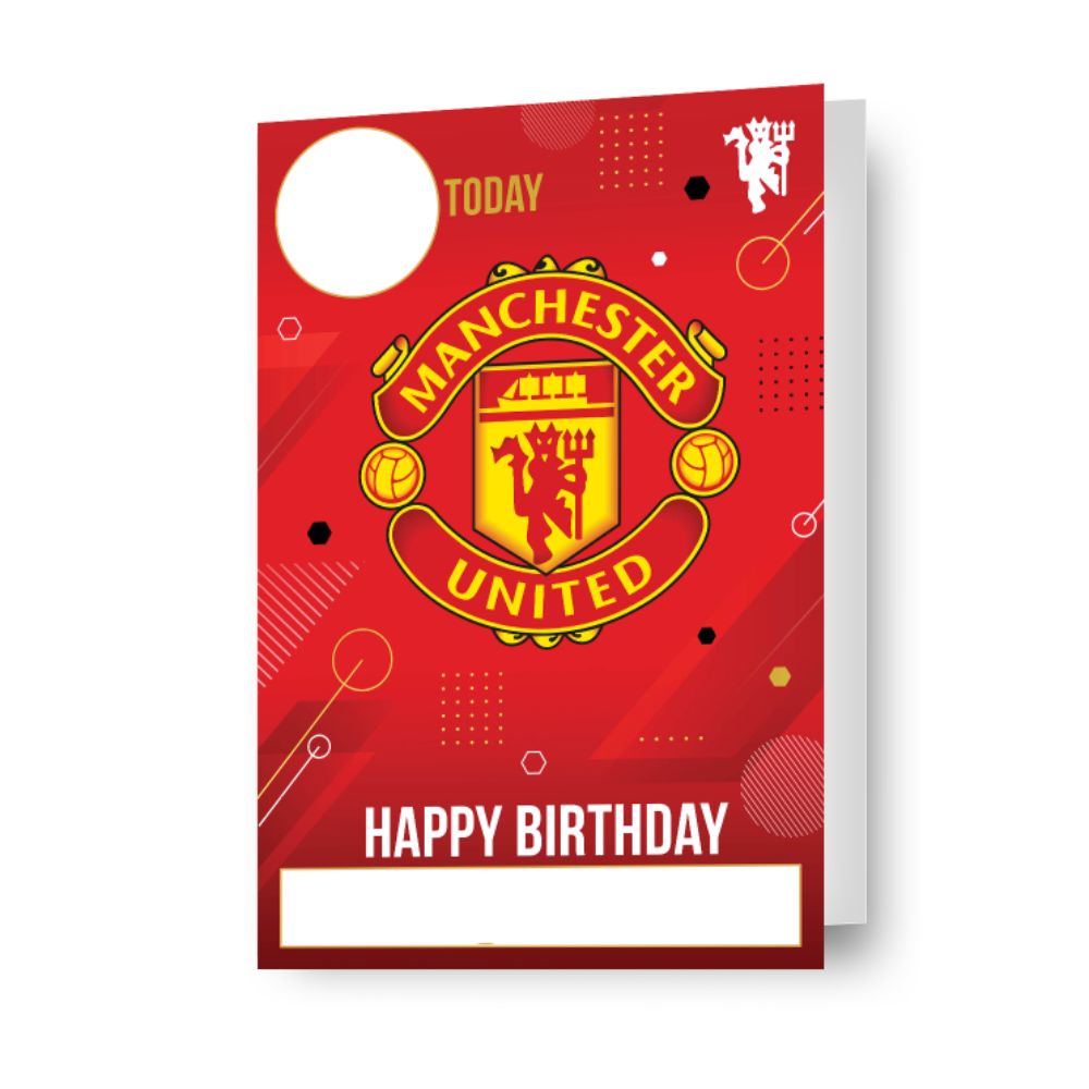 Manchester United FC Personalised Birthday Card With Sticker Sheet