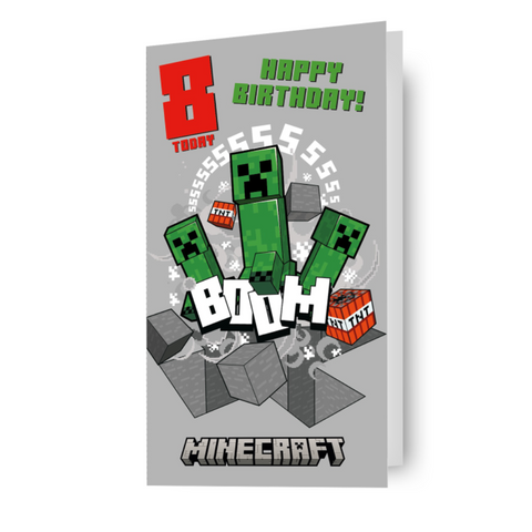 Minecraft '8 Today' 8th Birthday Card