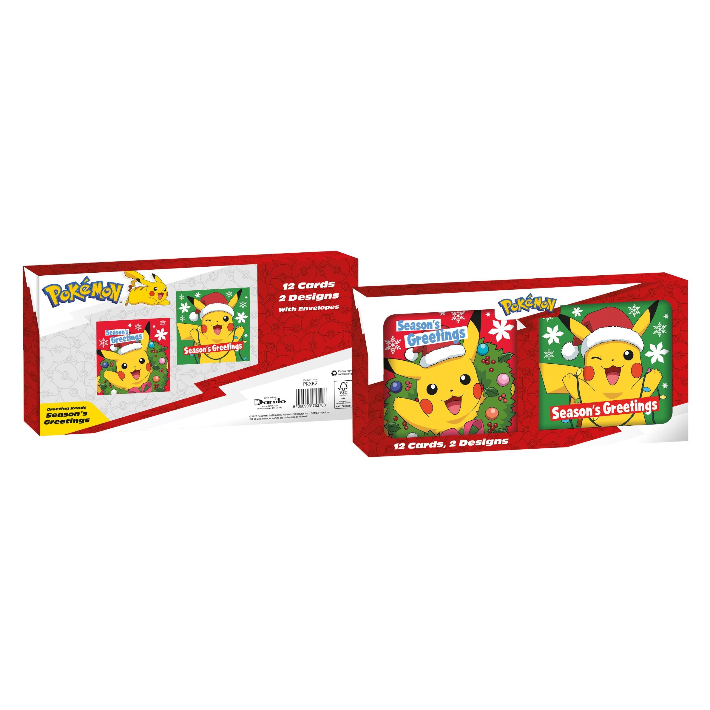 Pokemon Multipack of 12 Christmas Cards – Danilo Promotions