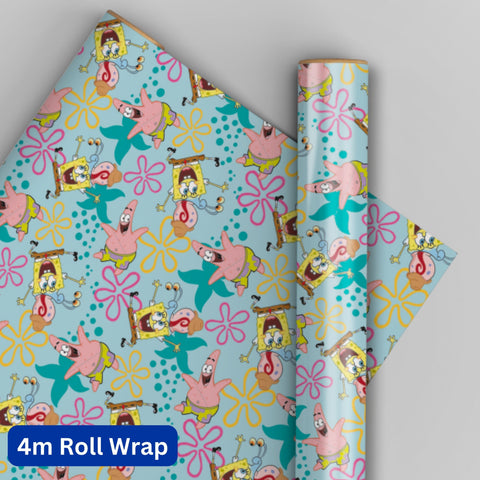 Sponge Bob Square Pants 4m Roll Wrapping Paper