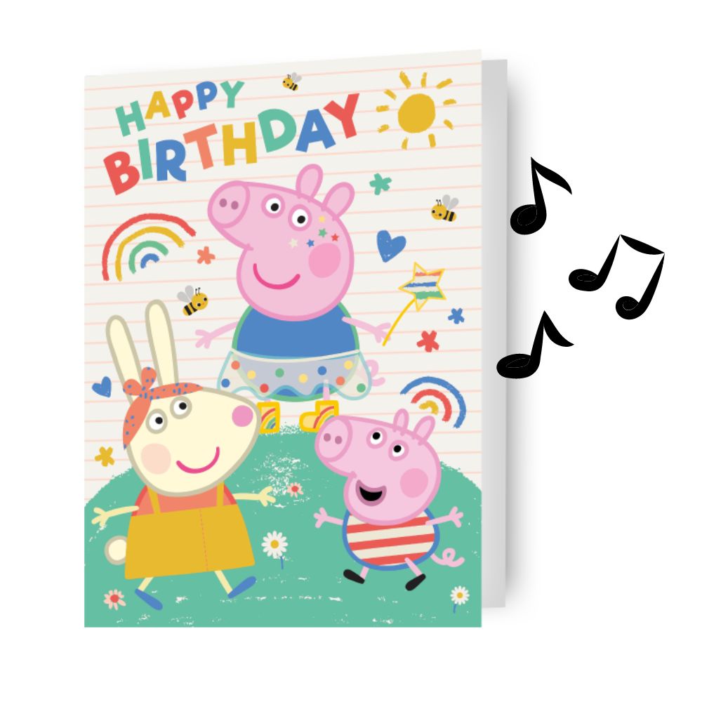 Peppa Pig 1st Birthday Card — Official Licensed Happy First Birthday Greeting Card
