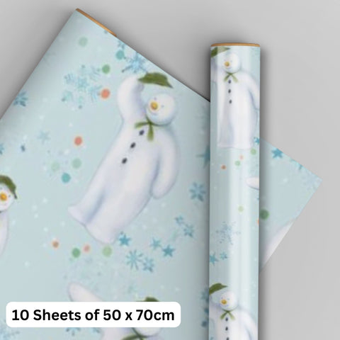 The Snowman Christmas Wrapping Paper 10 Sheets & 10 Tags