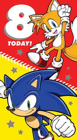 Sonic the Hedgehog Age 8 Birthday Card