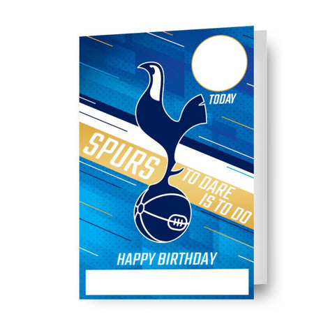 Tottenham Hotspur FC Personalise Name & Age Birthday Card With Included Stickers