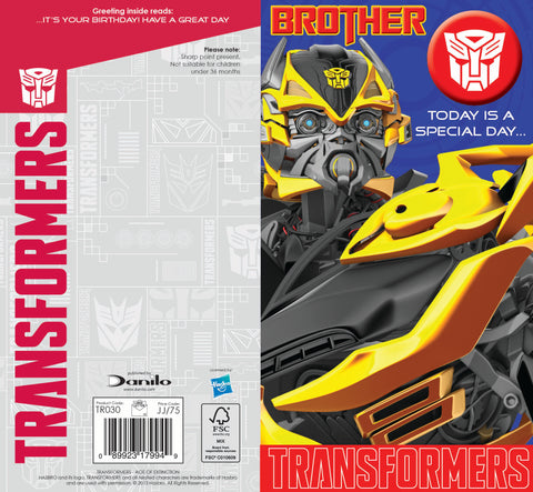 Brother Birthday Card Transformers