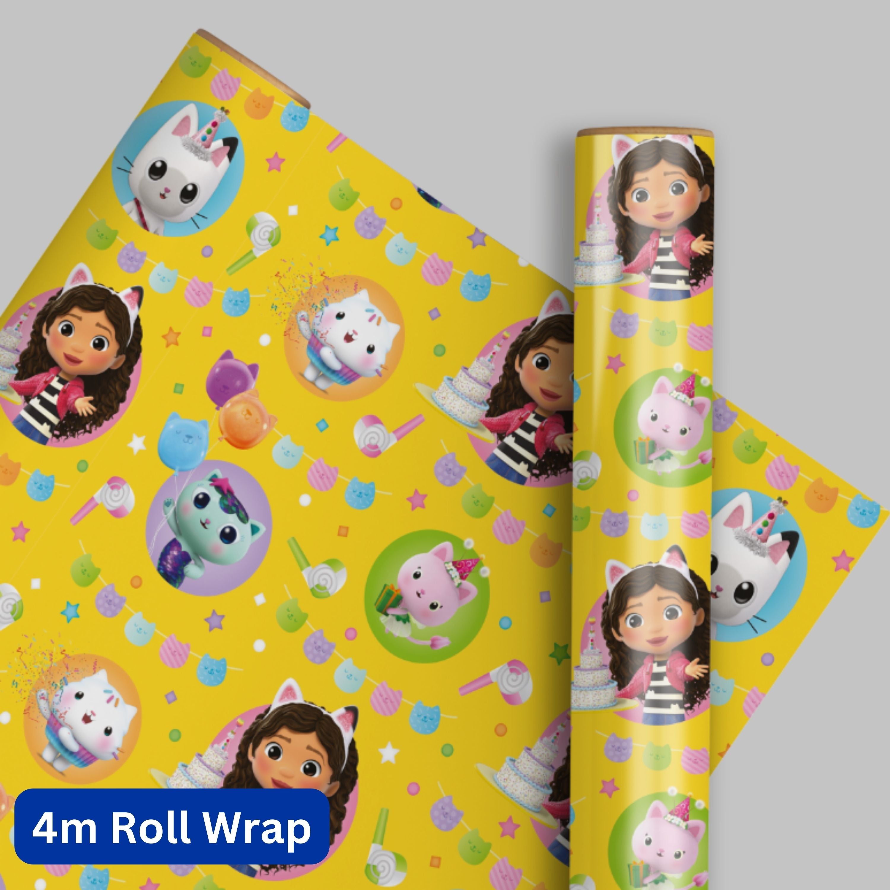 Gabbys Dollhouse Wrapping Paper 4m Roll Wrap Danilo Promotions