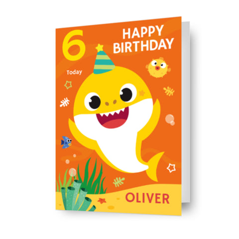 Baby Shark Personalise Name And Age Birthday Card