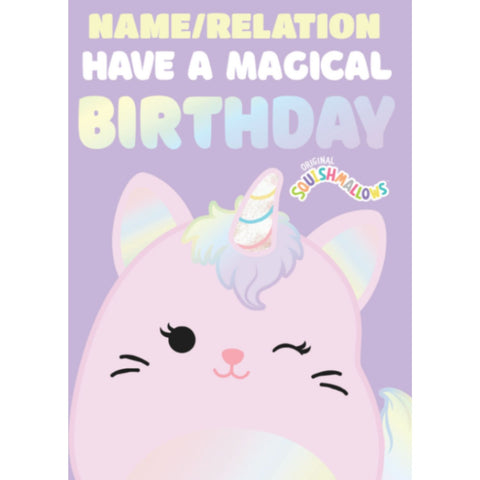 Squishmallow Birthday Card, Personalise any Name or Relation