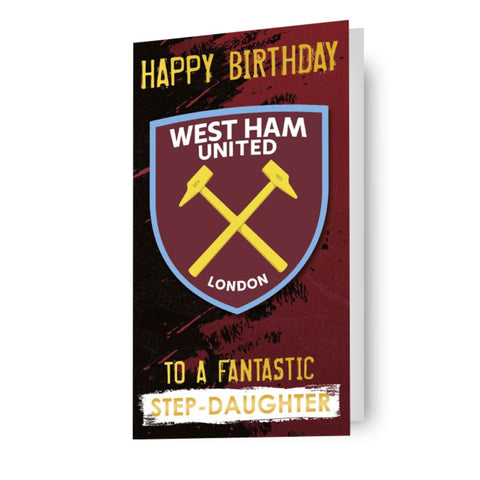 West Ham FC Personalise Birthday Card With Included Stickers