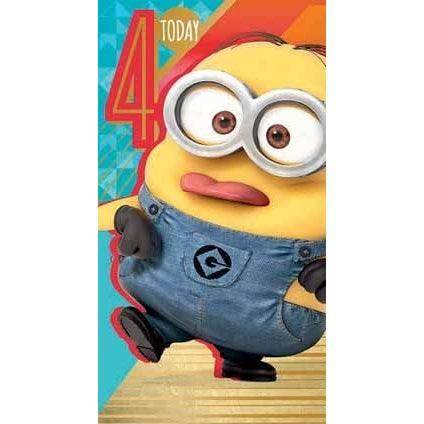 Despicable Me 3 Minion Age 4 Birthday Card an Official Despicable Me Product