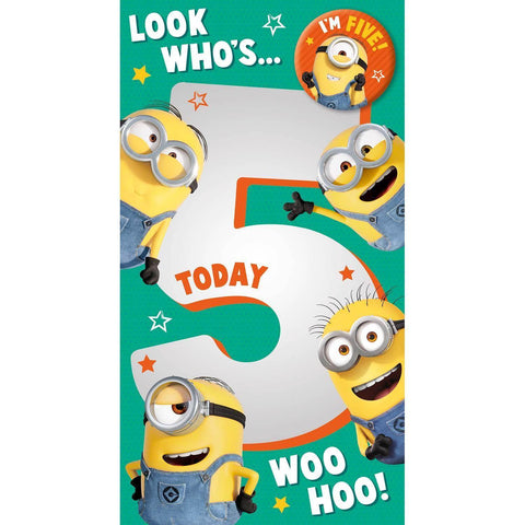 Despicable Me Birthday Card Age 5, Officially Licensed Product an Official Minions Product