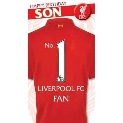 Liverpool Happy Birthday Son Card an Official Liverpool FC Product