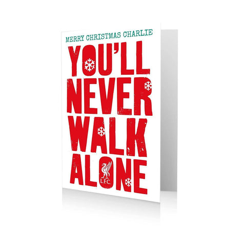 Personalised Liverpool FC 'You'll Never Walk Alone' Christmas Card- Any Name an Official Liverpool FC Product