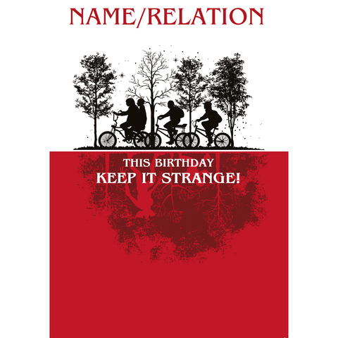 Personalised Stranger Things Strange Birthday Card an Official Danilo Promotions Product