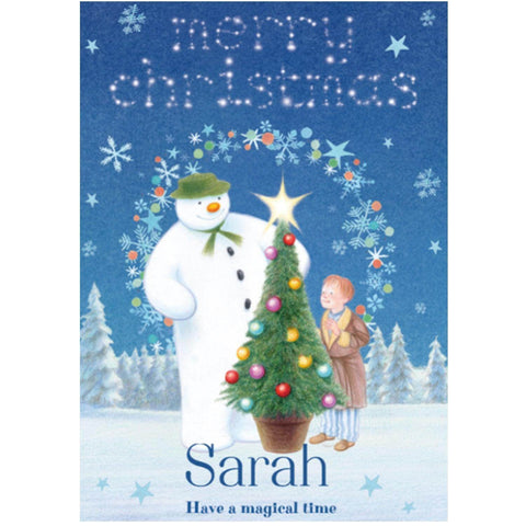Personalised The Snowman Christmas A5 Greeting Card an Official The Snowman and The Snowdog Product