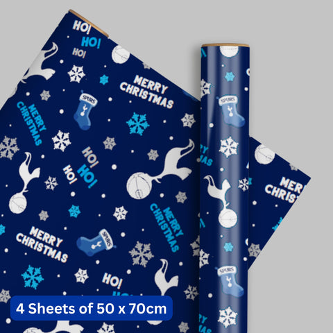 Tottenham Hotspur FC Christmas 4 Sheets & 4 Tags Gift Wrap Bundle