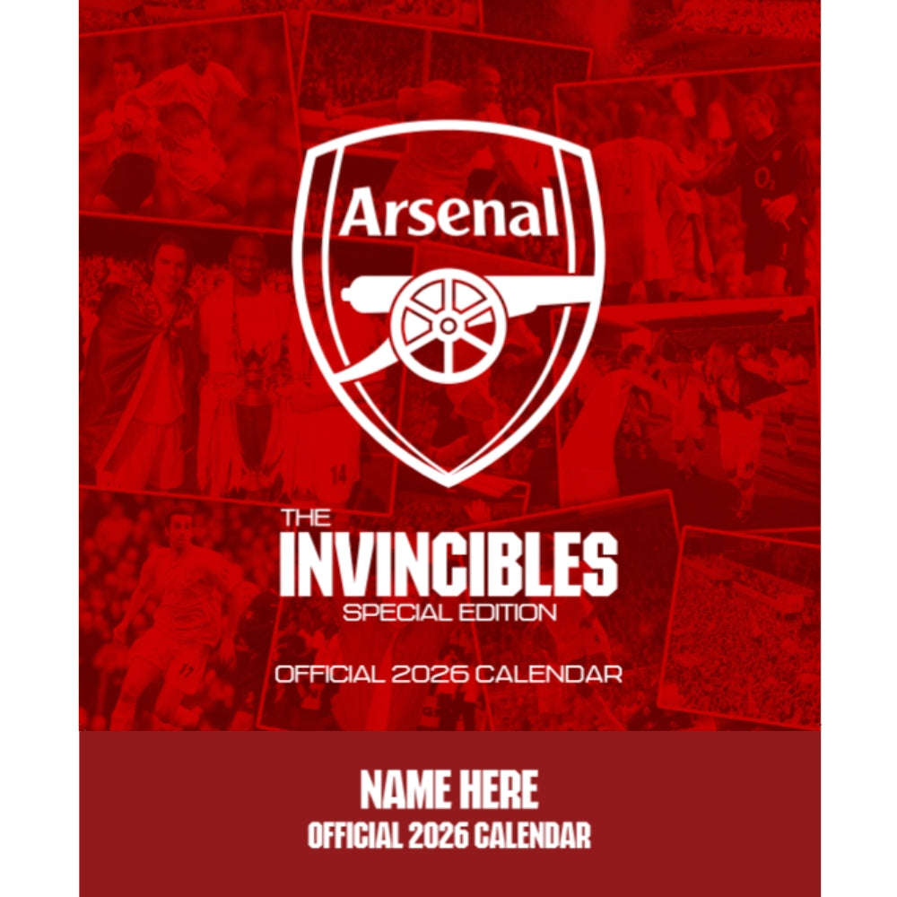 ARSENAL FC LEGENDS 2026 PERSONALISED SQUARE CALENDAR