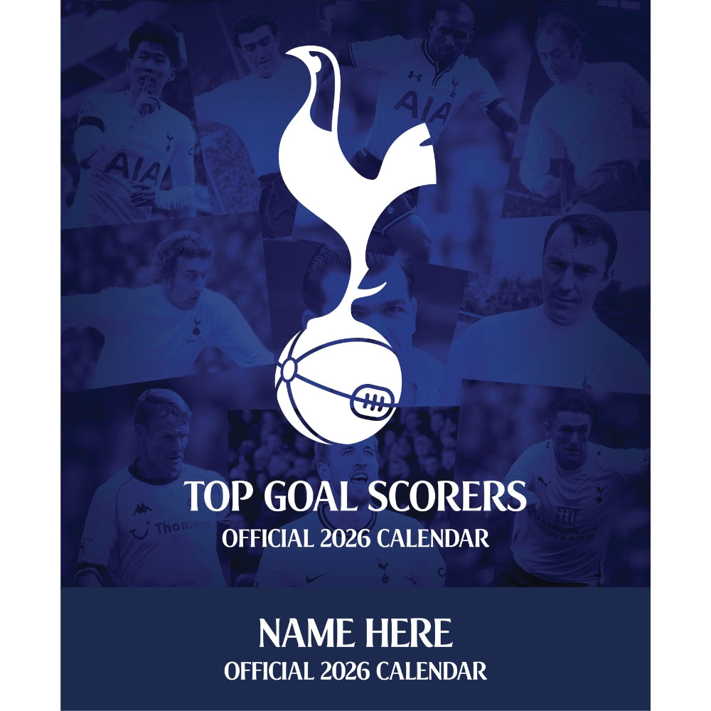 TOTTENHAM HOTSPUR FC LEGENDS 2026 PERSONALISED SQUARE CALENDAR