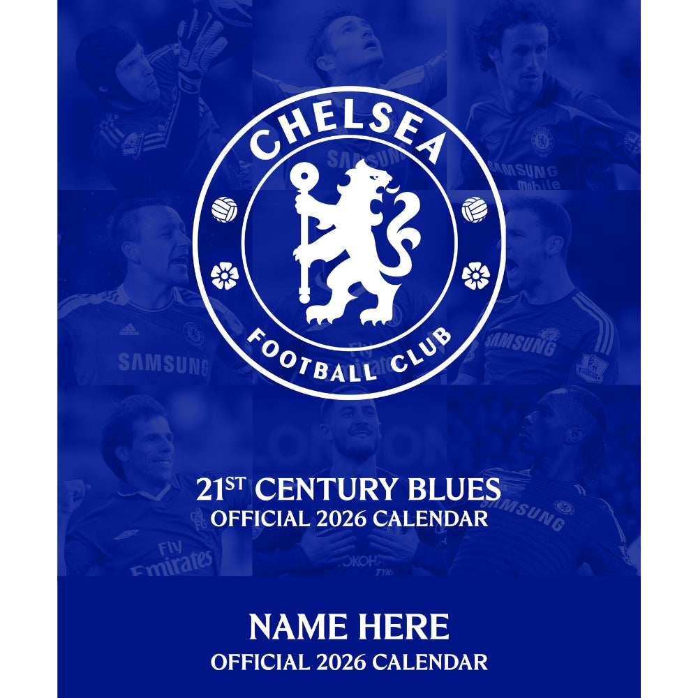 CHELSEA FC LEGENDS 2026 PERSONALISED SQUARE CALENDAR