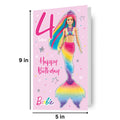 Barbie '4 Today' 4th Mermaid Birthday Card