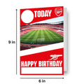 Arsenal FC Football Pitch Birthday Card, Personalise Name & Age With Stickers