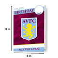 Aston Villa FC Personalise Name Birthday Card With Included Sticker Sheet