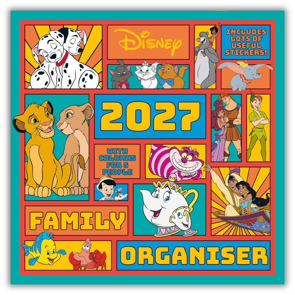 DISNEY CLASSICS 2027 FAMILY ORGANISER CALENDAR (WITH STICKERS AND POCKET) - PRE-ORDER