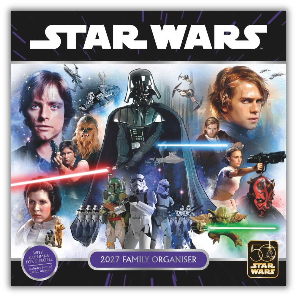 STAR WARS CLASSIC 2027 FAMILY ORGANISER CALENDAR (WITH STICKERS) - PRE-ORDER