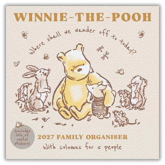 WINNIE THE POOH 2027 FAMILY ORGANISER CALENDAR (WITH STICKERS)
