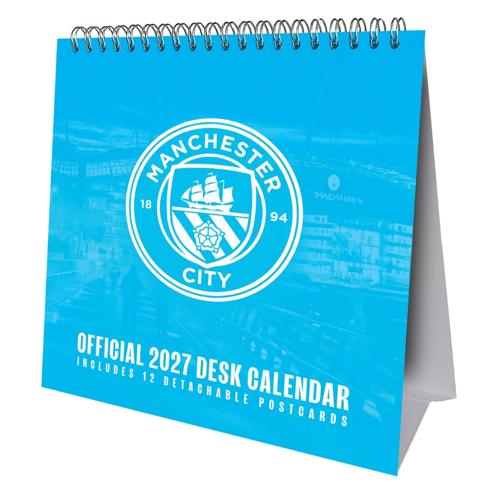 MANCHESTER CITY FC 2027 DESK EASEL CALENDAR (POSTCARDS)