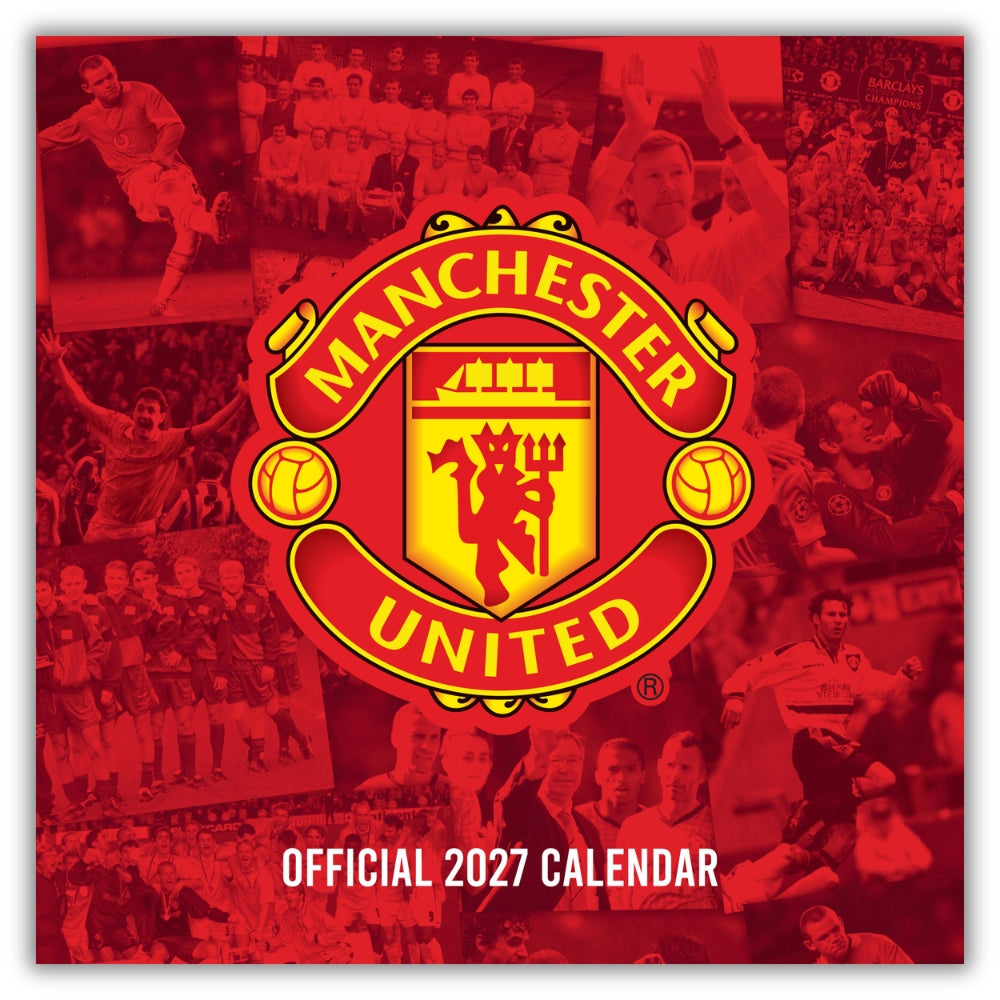 MANCHESTER UNITED FC LEGENDS 2027 SQUARE CALENDAR - PRE-ORDER
