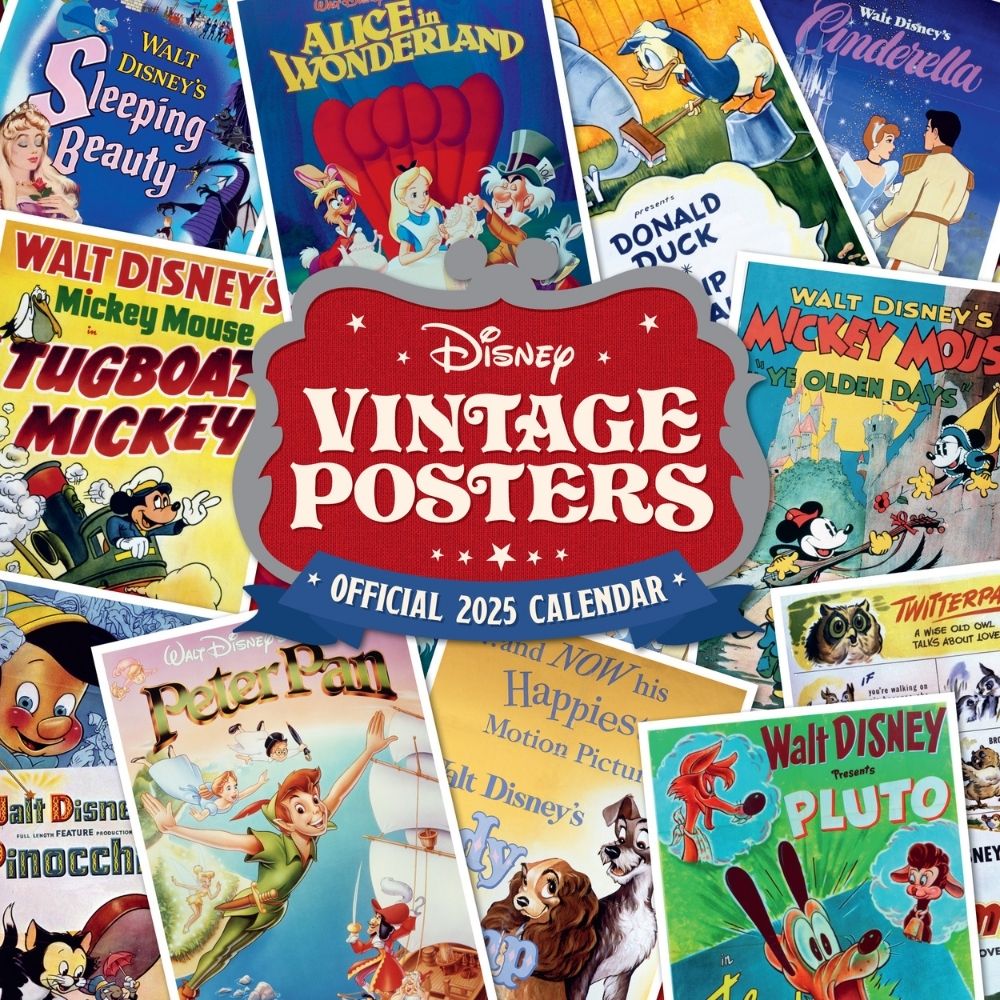 DISNEY VINTAGE POSTERS 2025 VIERKANTE KALENDER