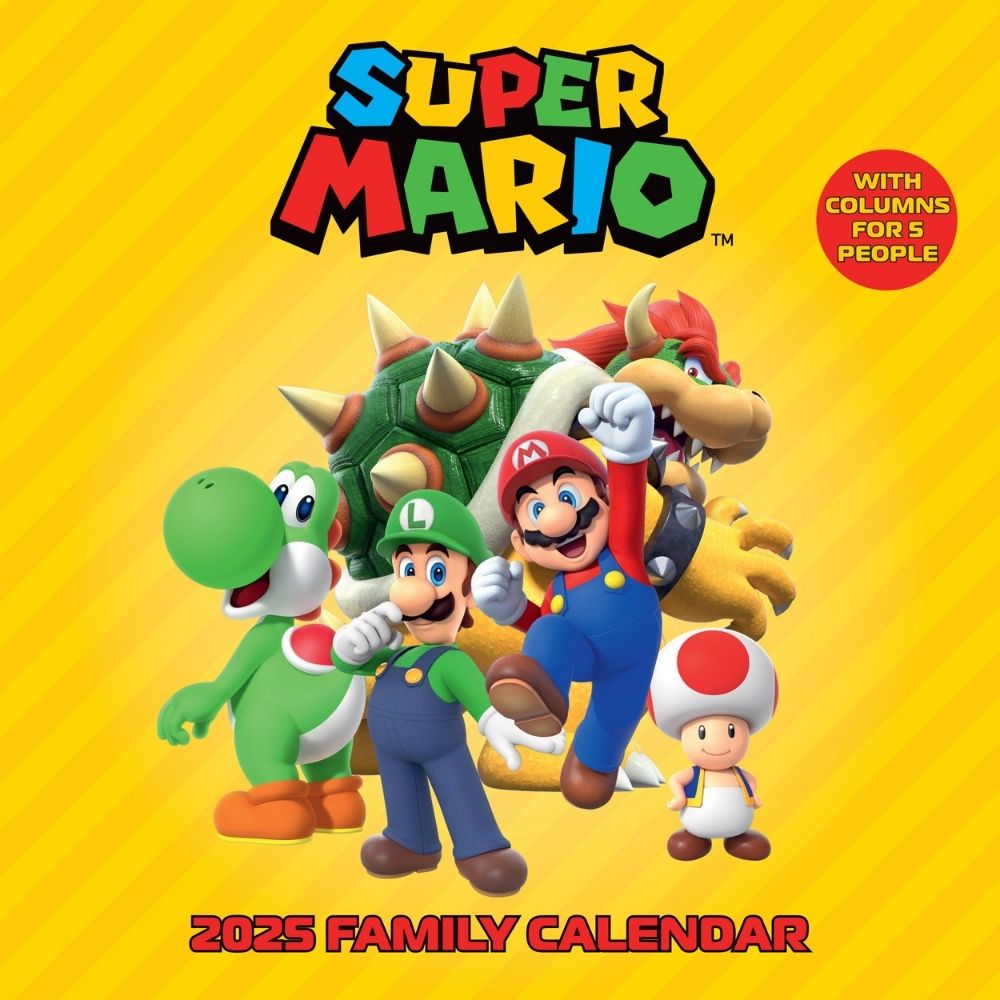 SUPER MARIO 2025 FAMILY ORGANISER CALENDAR