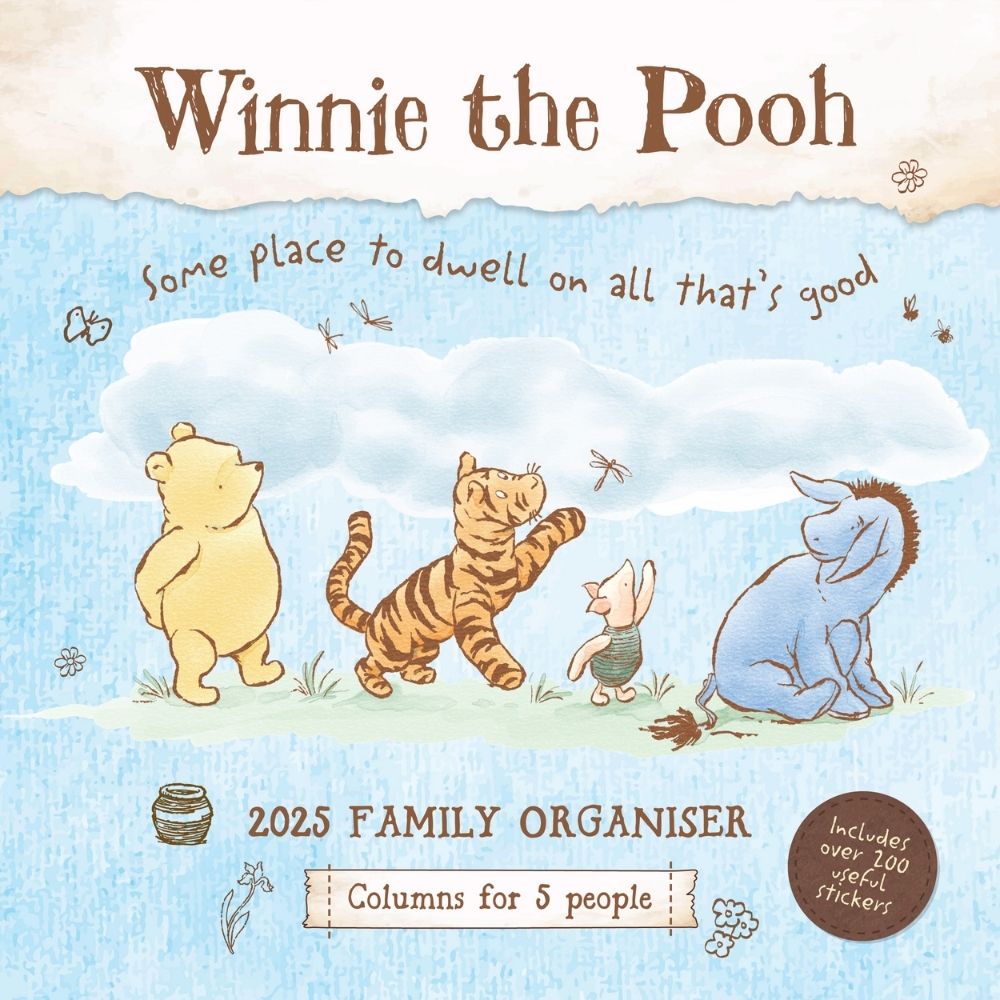 DISNEY WINNIE THE POOH 2025 FAMILY ORGANISER CALENDAR WITH STICKERS