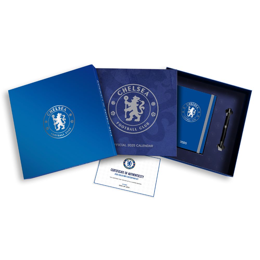 CHELSEA FC 2025 KALENDER & DAGBOEK MUZIEK GESCHENKDOOS SET