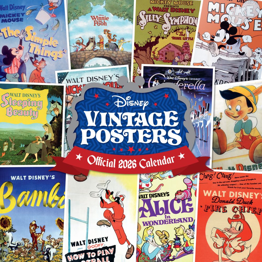 DISNEY VINTAGE POSTERS 2026 SQUARE CALENDAR - PRE-ORDER