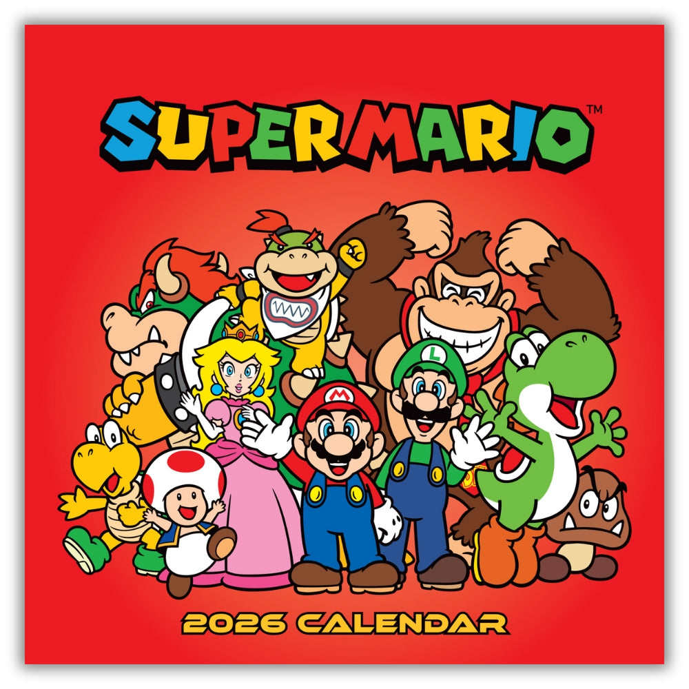 SUPER MARIO 2026 SQUARE CALENDAR