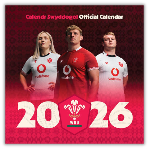 WELSH RUGBY UNION 2026 SQUARE CALENDAR