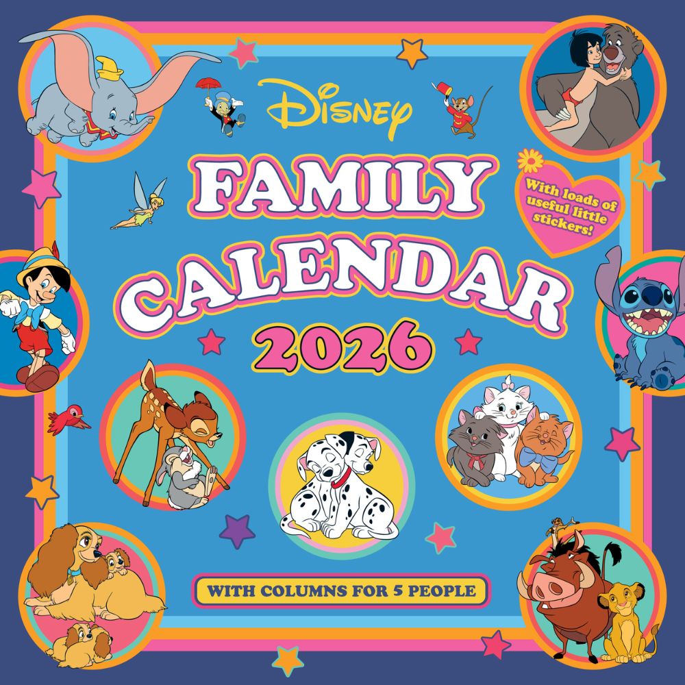 DISNEY CLASSICS 2026 FAMILY ORGANISER CALENDAR (WITH STICKERS AND POCKET) - PRE-ORDER